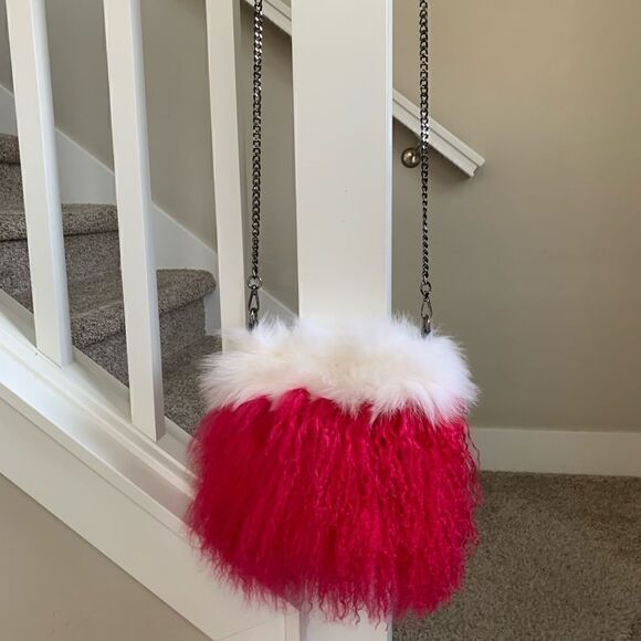 Handmade Genuine Mongolian Lamb Fur Shoulder Bag/Crossbody - Picture 10 of 14